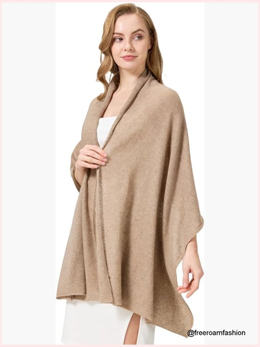 100% Cashmere Shawl Wrap, Soft Large Pashmina, Lightweight Travel Scarf 71x24